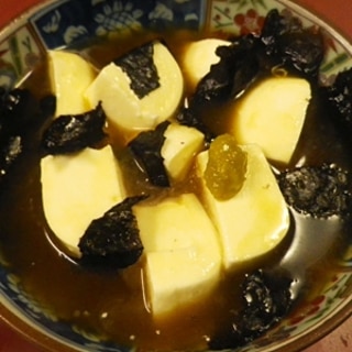 モッツァレラ焼き海苔の麺つゆ浸し